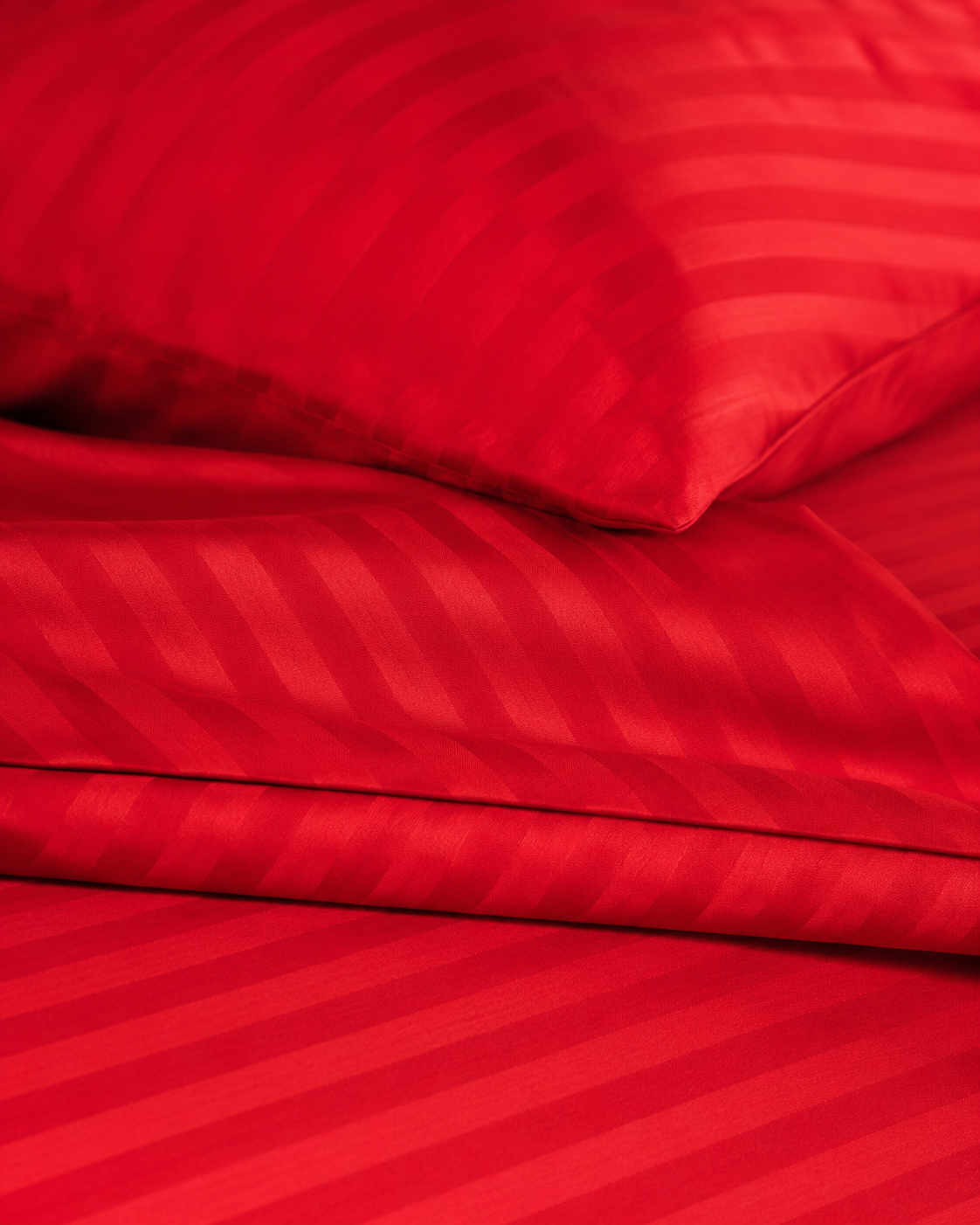 Striped Sateen Cotton Bedding Set – Ruby Passion