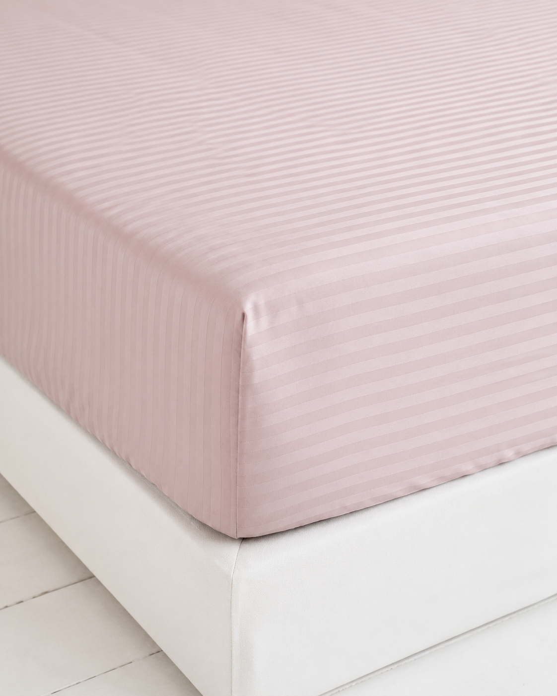 Striped Sateen Cotton Bedding Set – Dusty Blush