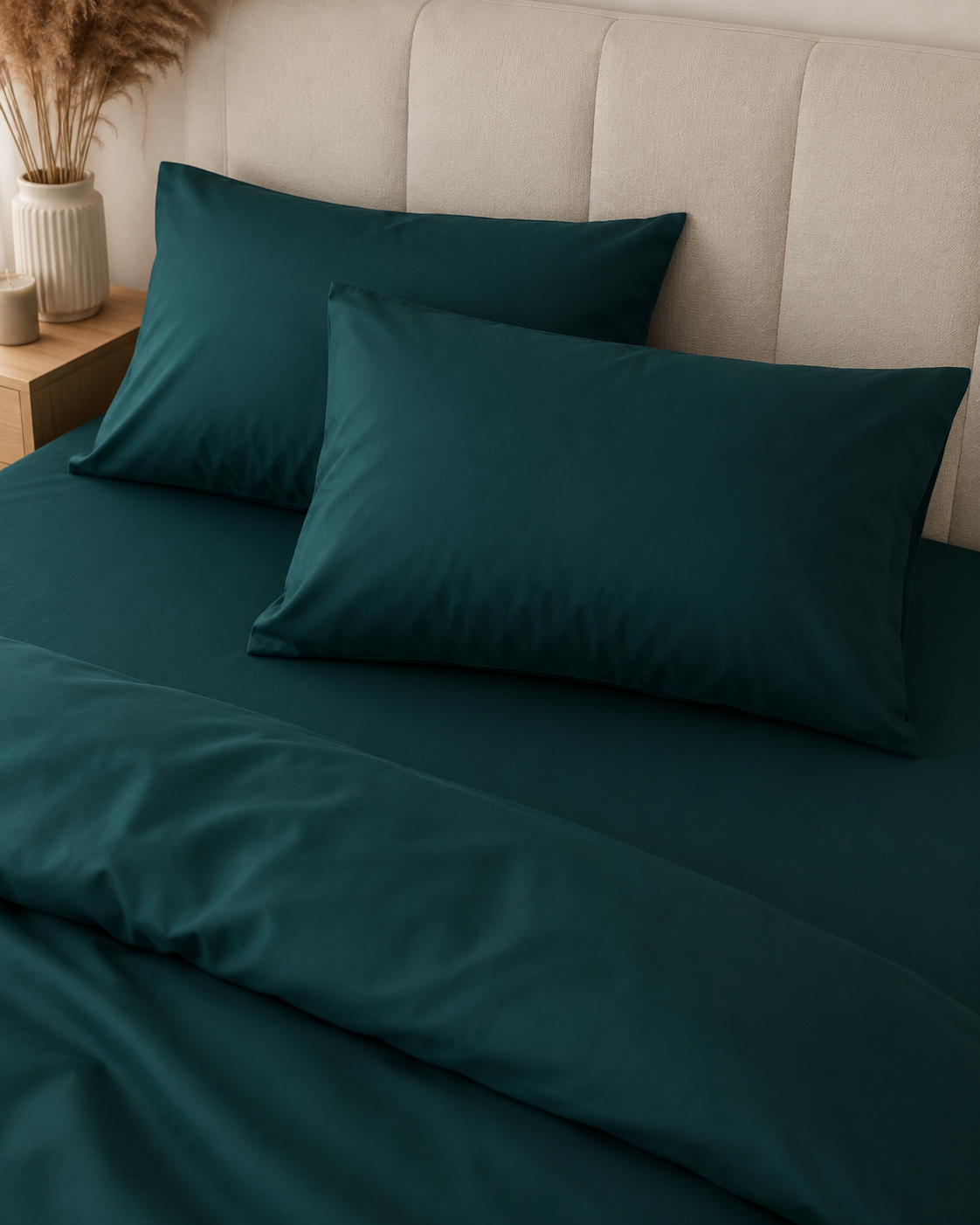 Luxury Cotton Sateen Bedding Set – Emerald Depth
