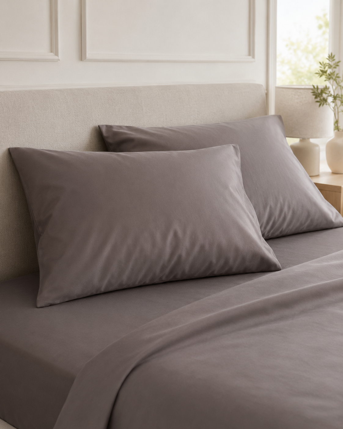 Luxury Cotton Sateen Bedding Set – Cocoa Calm