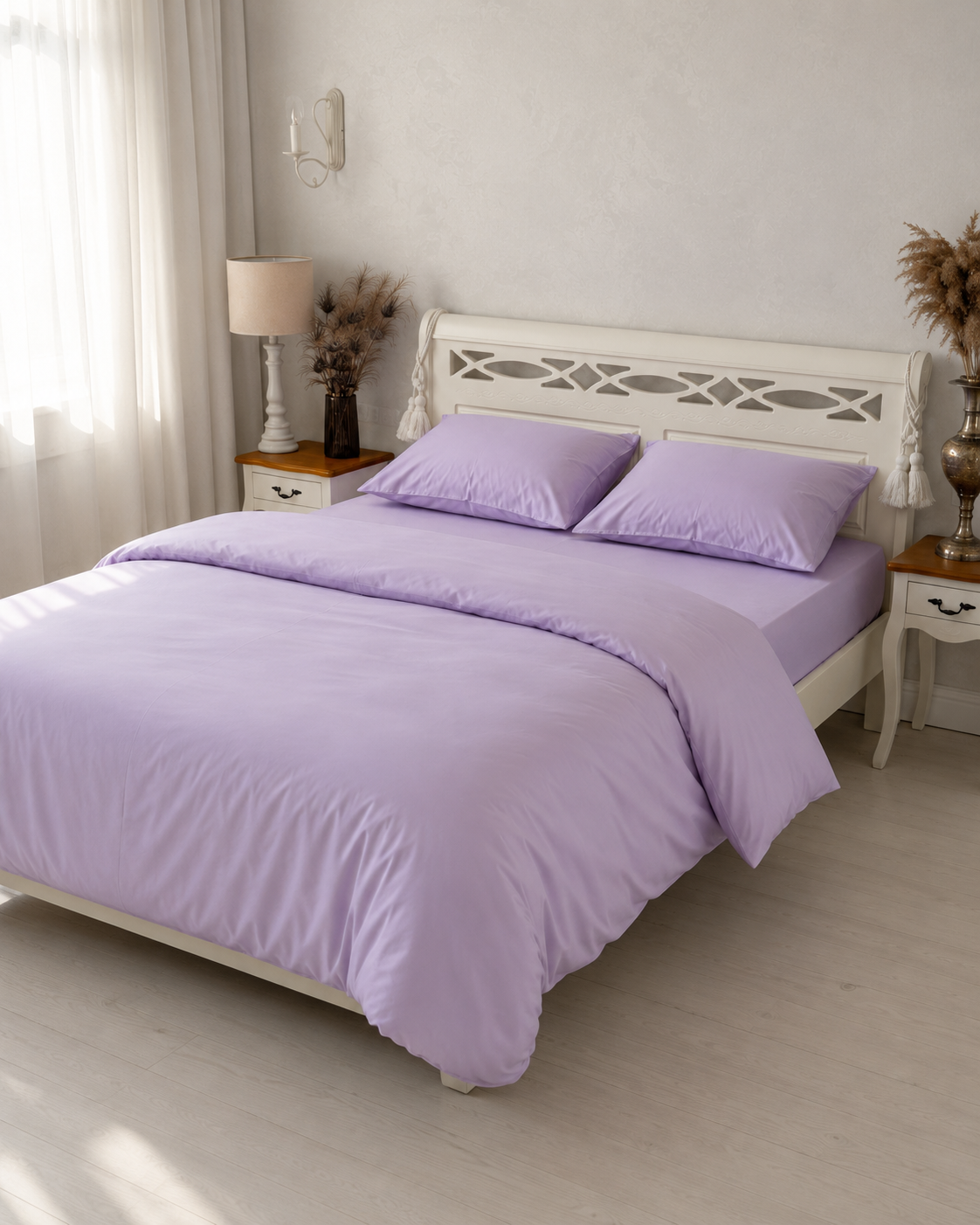 Luxury Cotton Sateen Bedding Set – Lavender Dream