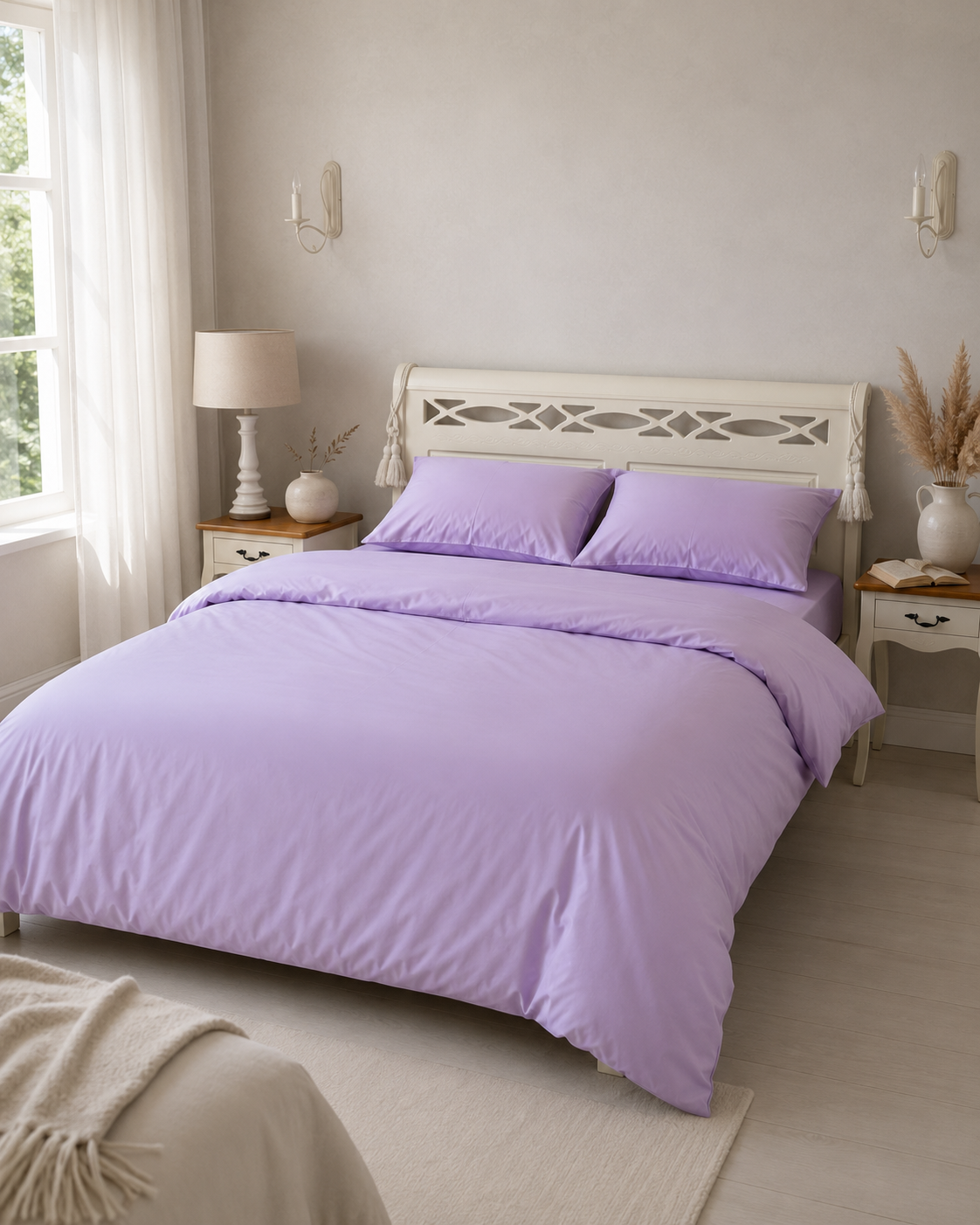 Luxury Cotton Sateen Bedding Set – Lavender Dream