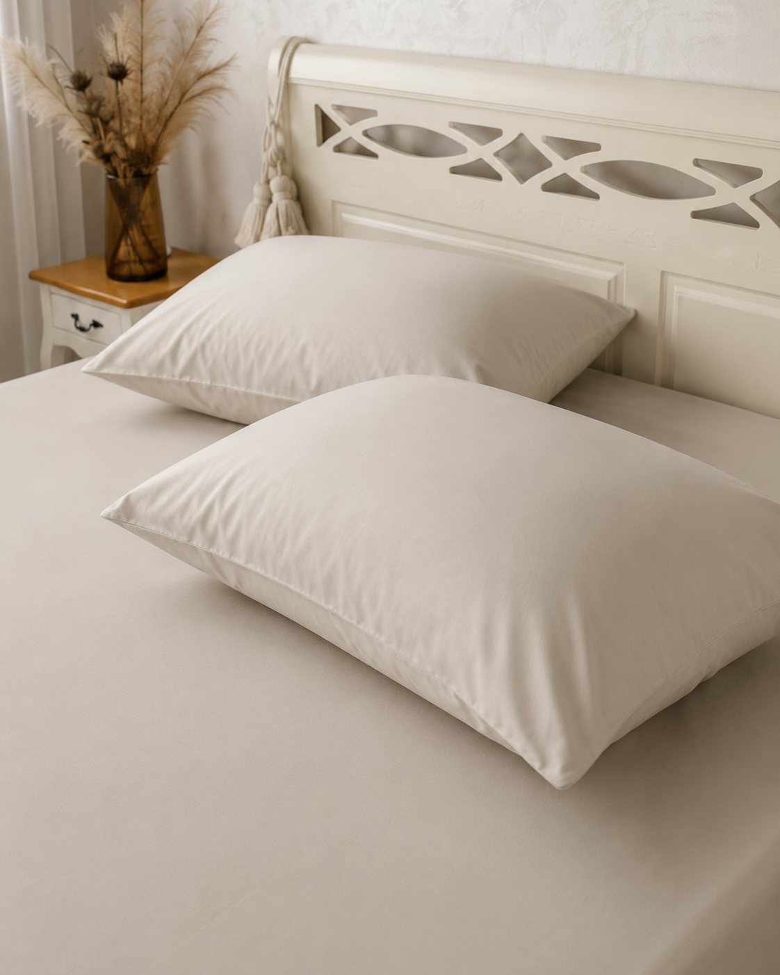 Luxury Cotton Sateen Bedding Set – Pure Ivory