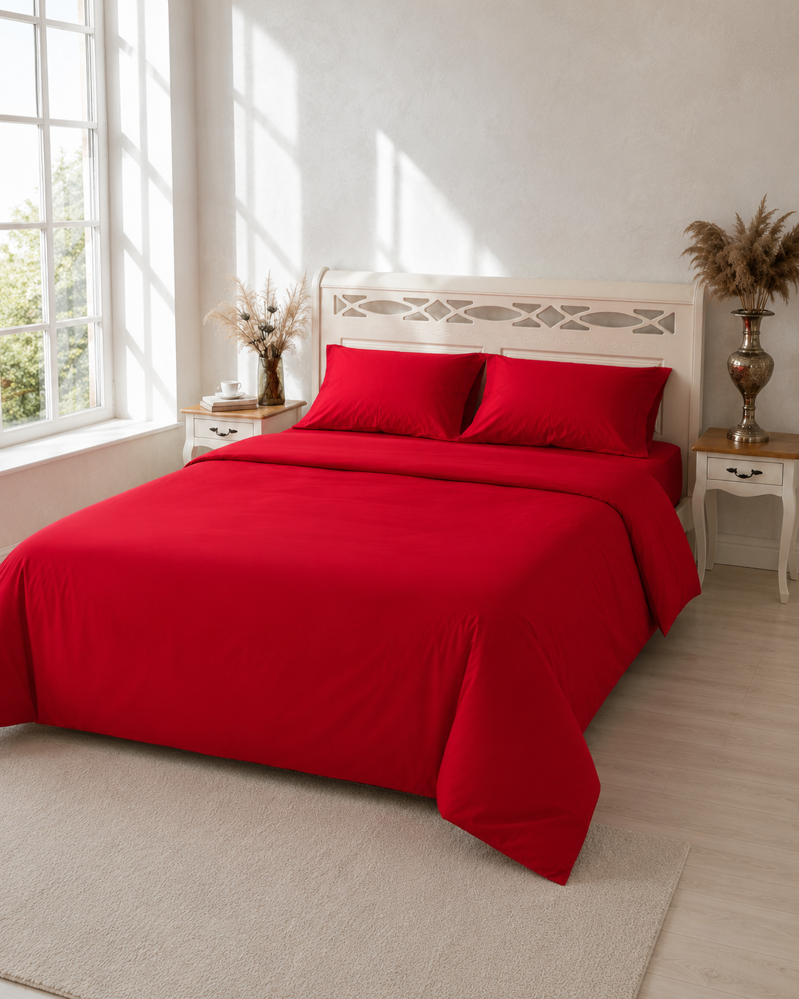 Luxury Cotton Sateen Bedding Set – Scarlet Passion