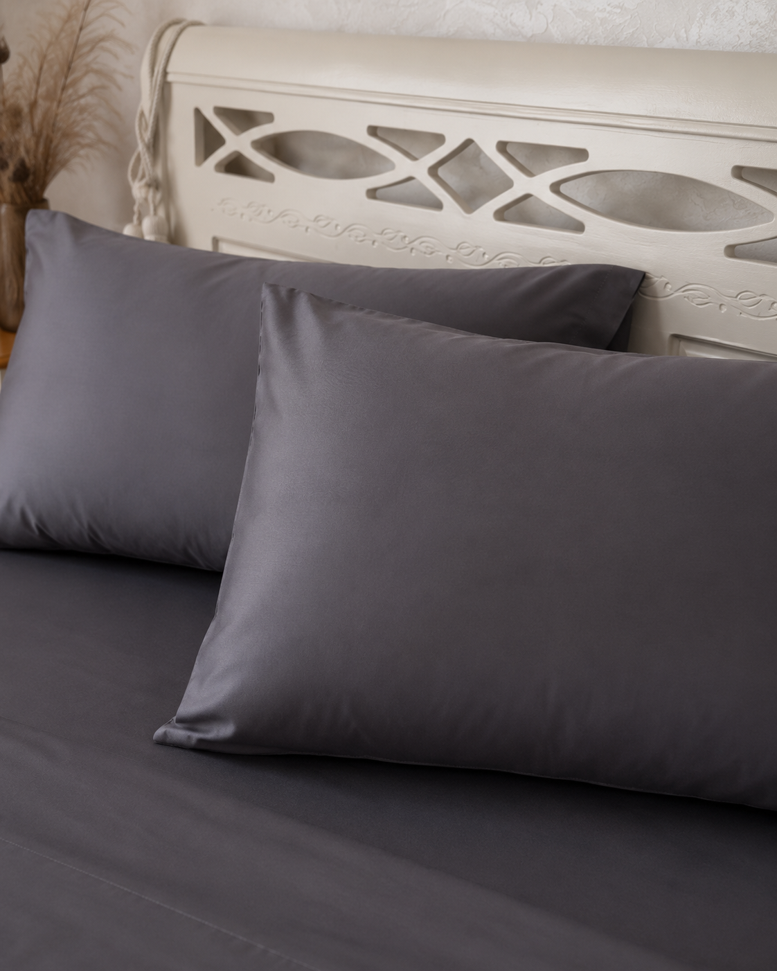Luxury Cotton Sateen Bedding Set – Graphite Silk