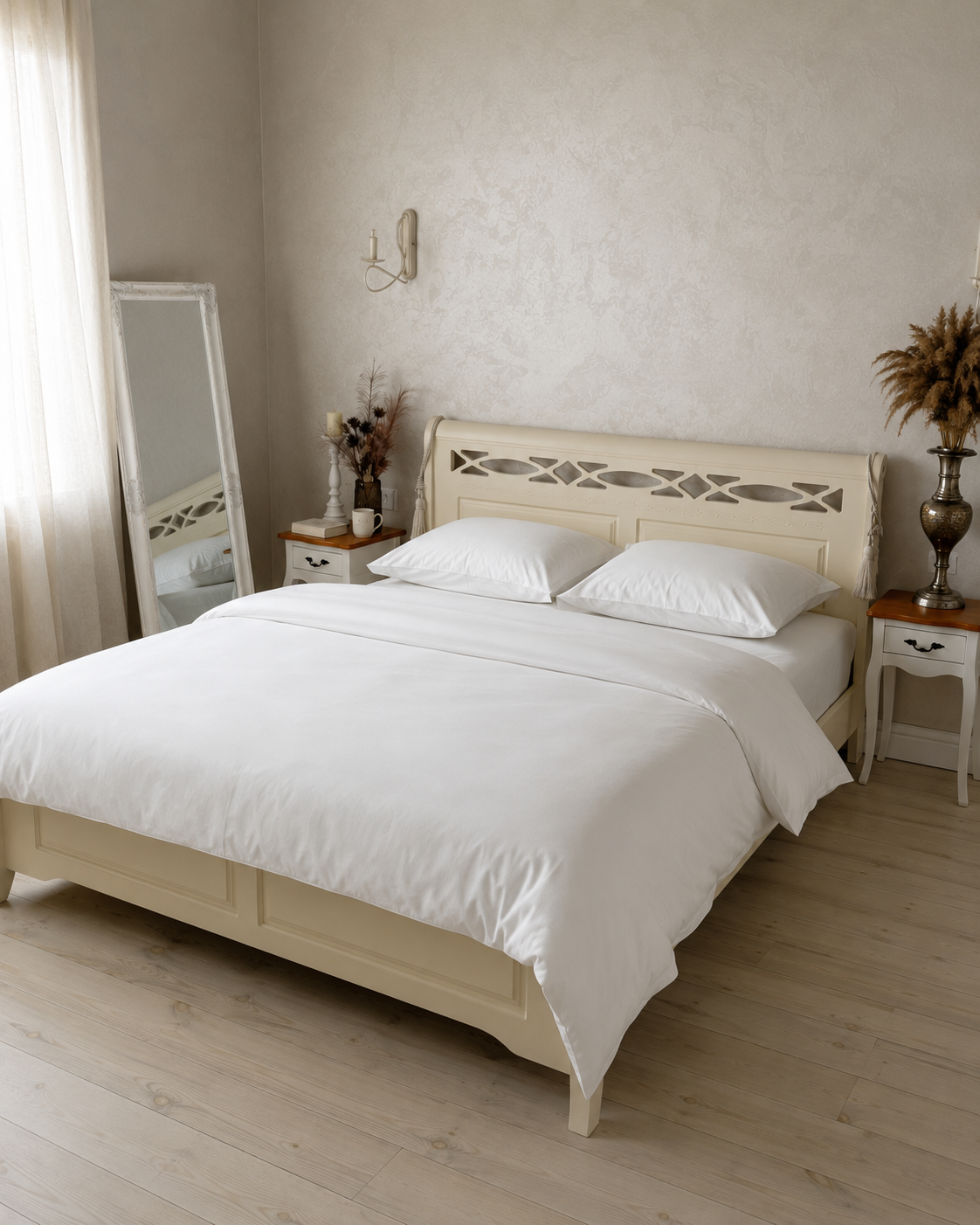 Luxury Cotton Sateen Bedding Set – Ivory