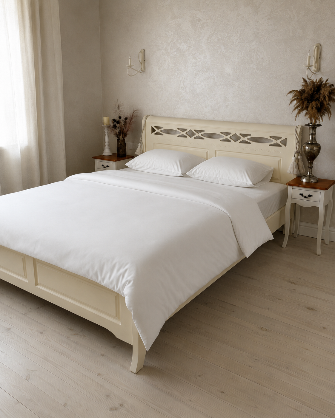 Luxury Cotton Sateen Bedding Set – Ivory