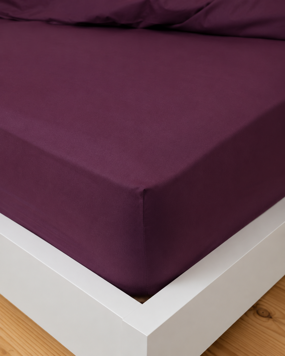 Ranforce Ruffle Cotton Bedding Set – Deep Plum