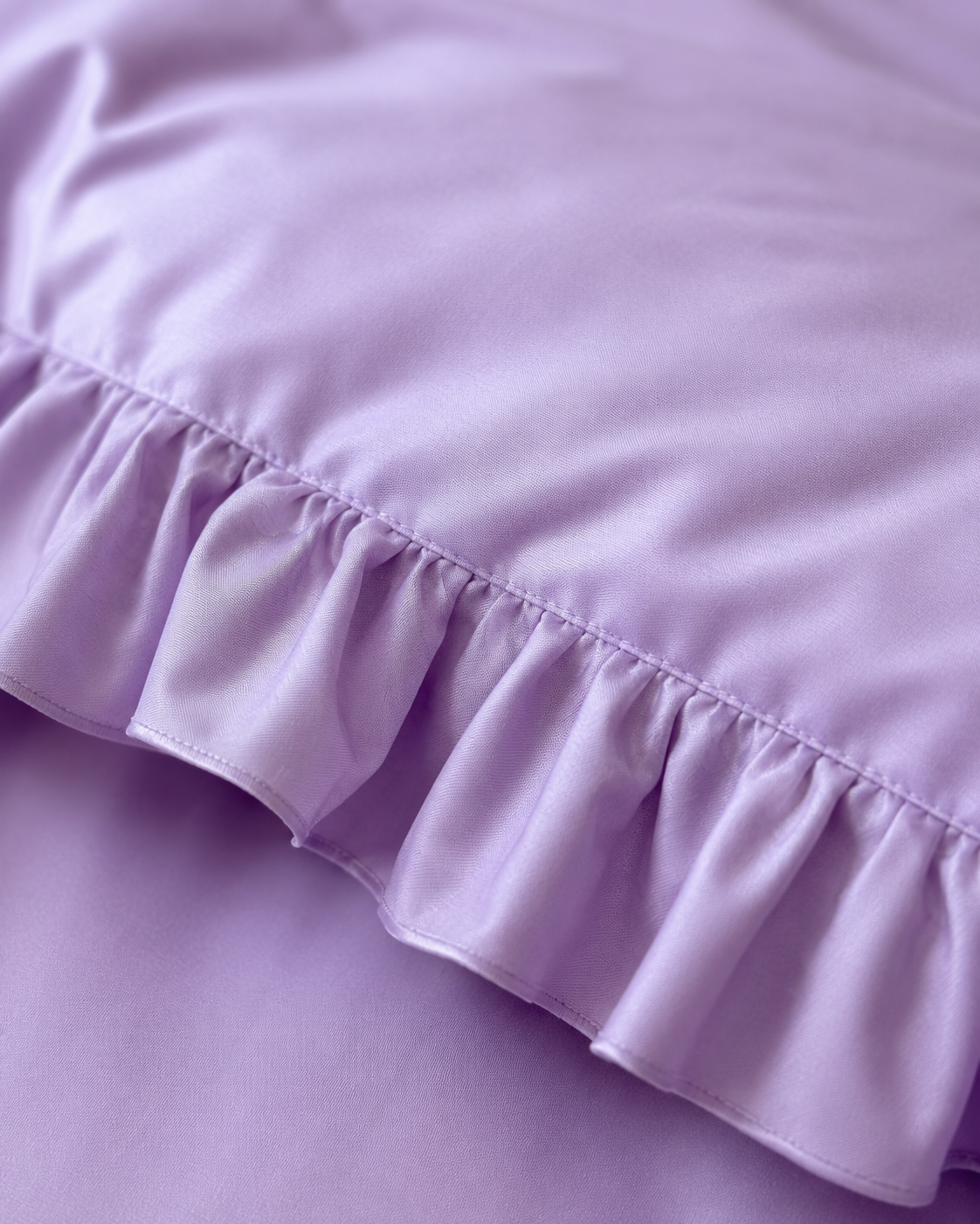 Luxury Cotton Ruffle Sateen Bedding Set – Lavender Dream