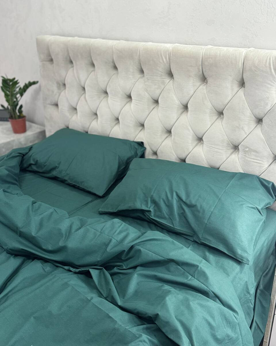 Premium Ranforce Cotton Bedding Set – Deep Emerald