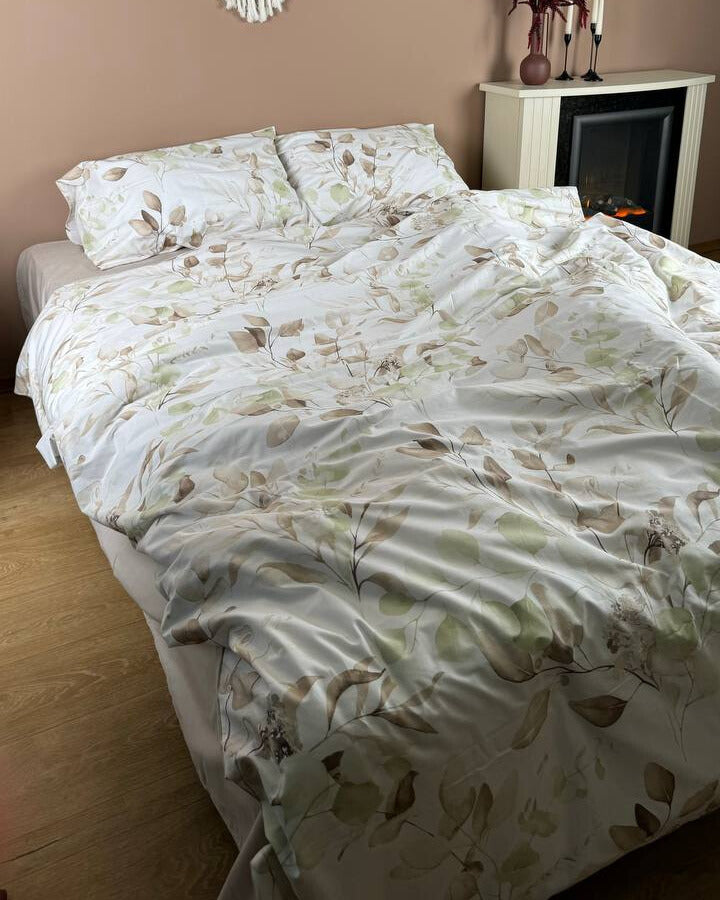 Premium Ranforce Cotton Bedding Set – Olive Tranquility