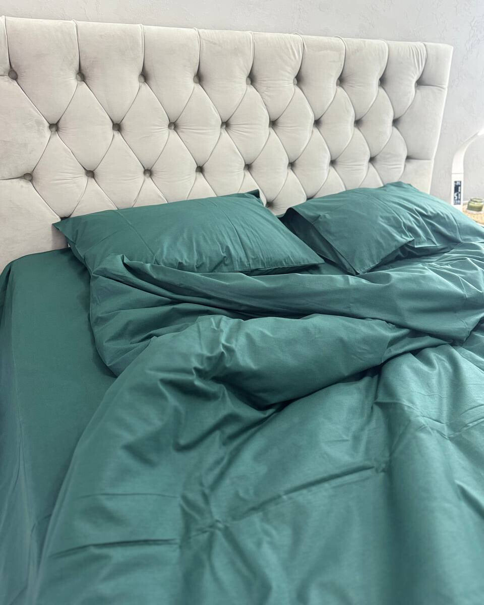 Premium Ranforce Cotton Bedding Set – Deep Emerald