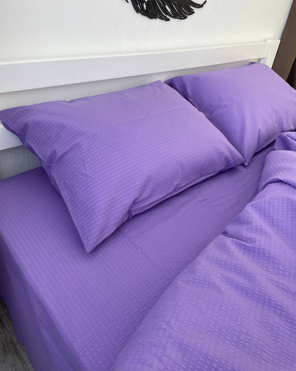 Premium Seersucker Cotton Bedding Set – Lavender Dream