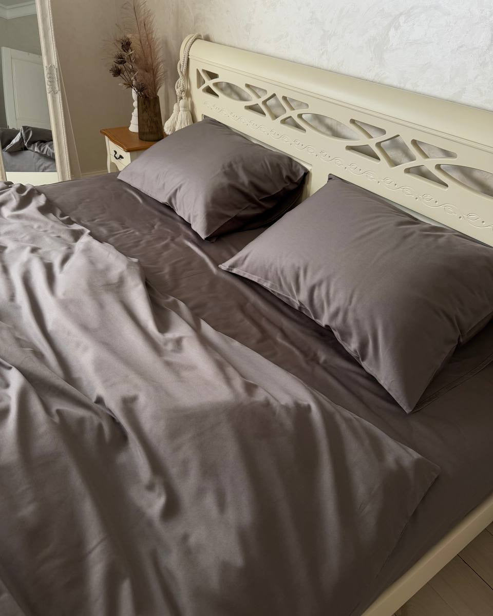 Luxury Cotton Sateen Bedding Set – Cocoa Calm