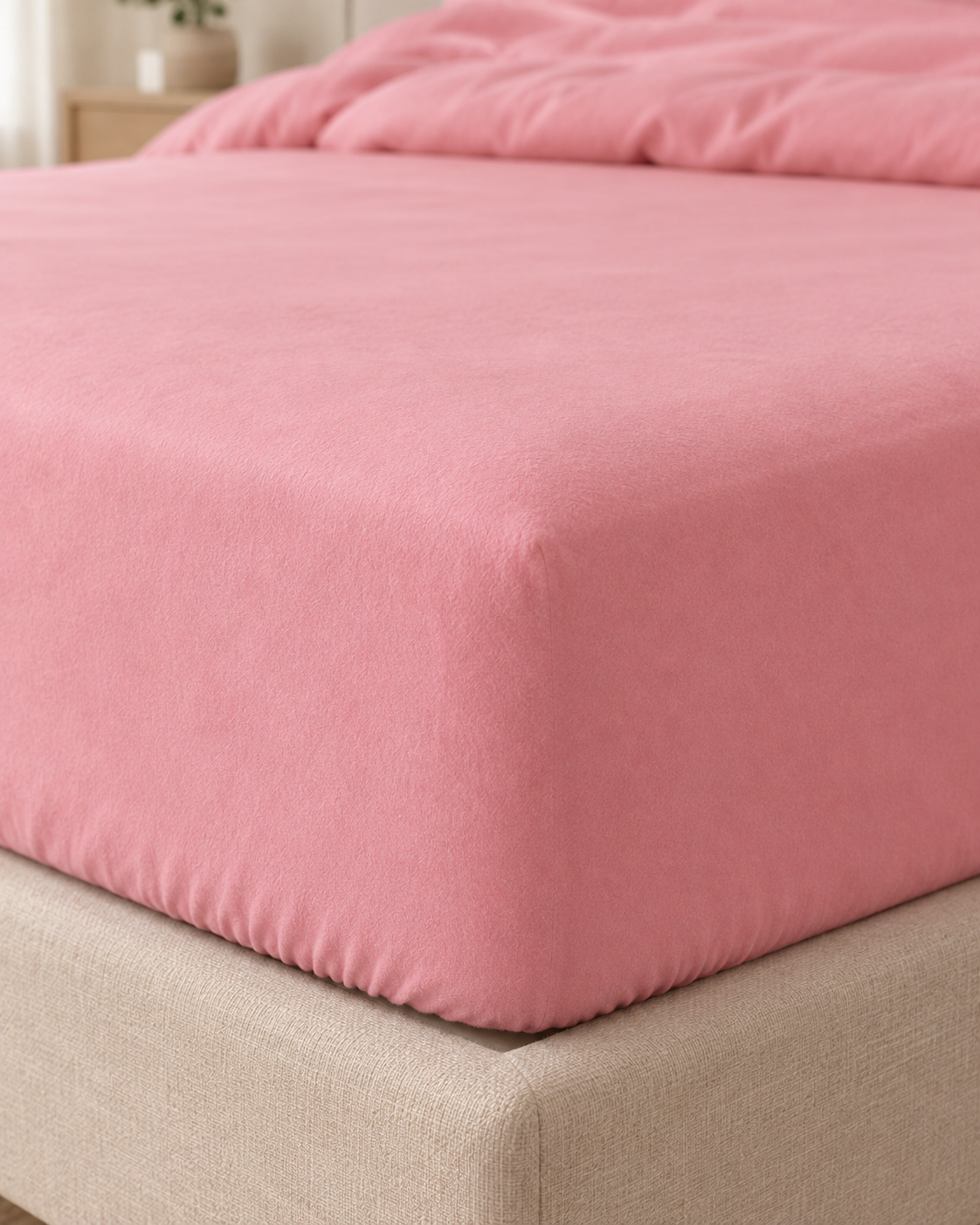 Pure Brushed Cotton Bedding Set – Blush Pink