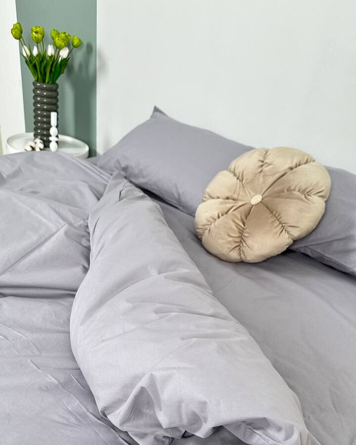 Premium Ranforce Cotton Bedding Set – Stone Grey