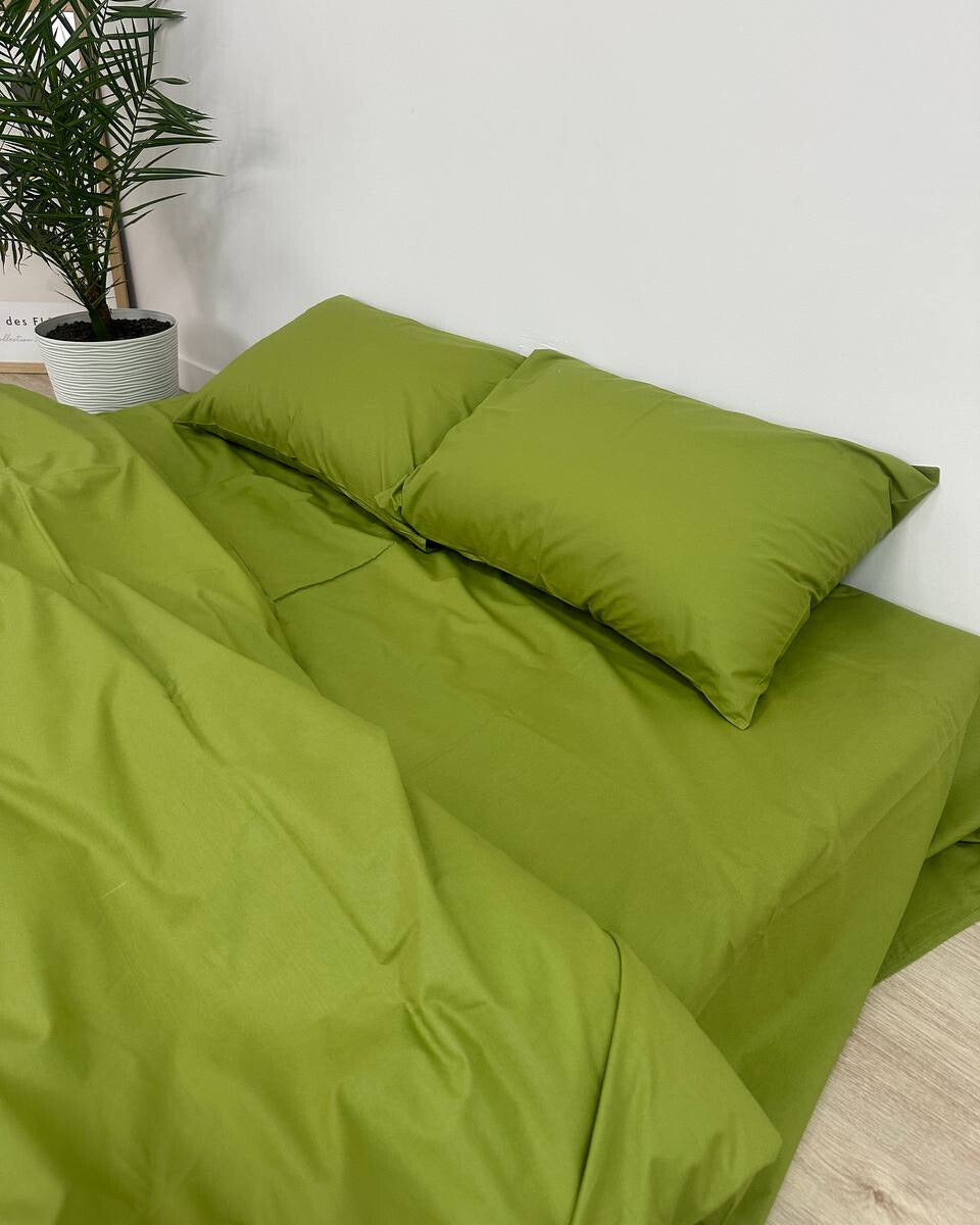 Ranforce Cotton Bedding Set – Olive Harmony