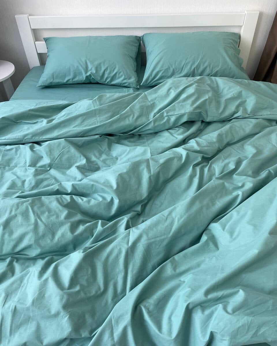 Premium Ranforce Cotton Bedding Set – Aqua Calm