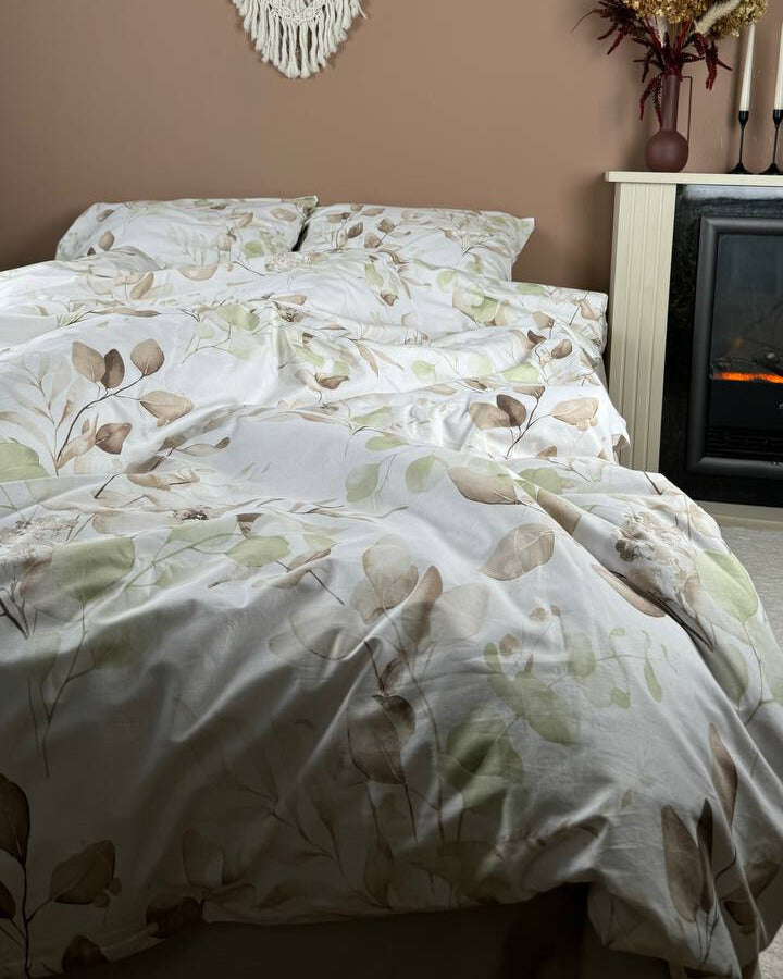 Premium Ranforce Cotton Bedding Set – Olive Tranquility