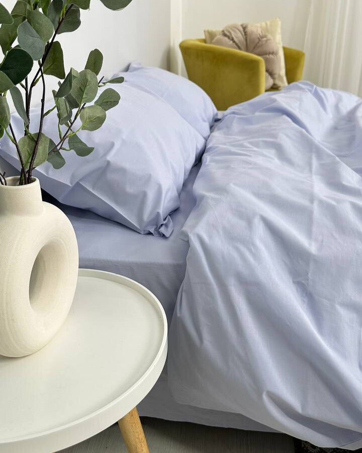 Premium Ranforce Cotton Bedding Set – Soft Sky