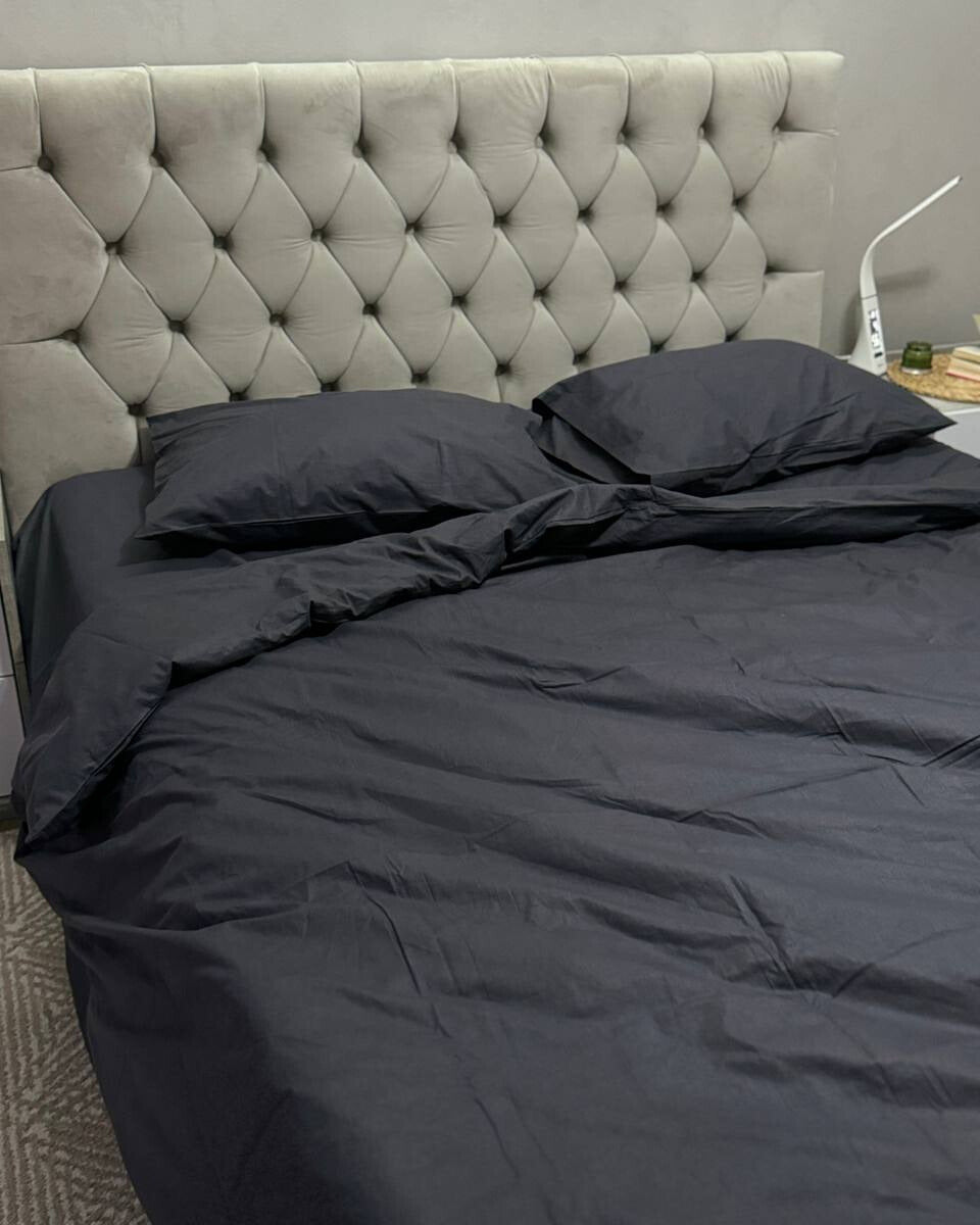Ranforce Cotton Bedding Set – Deep Charcoal