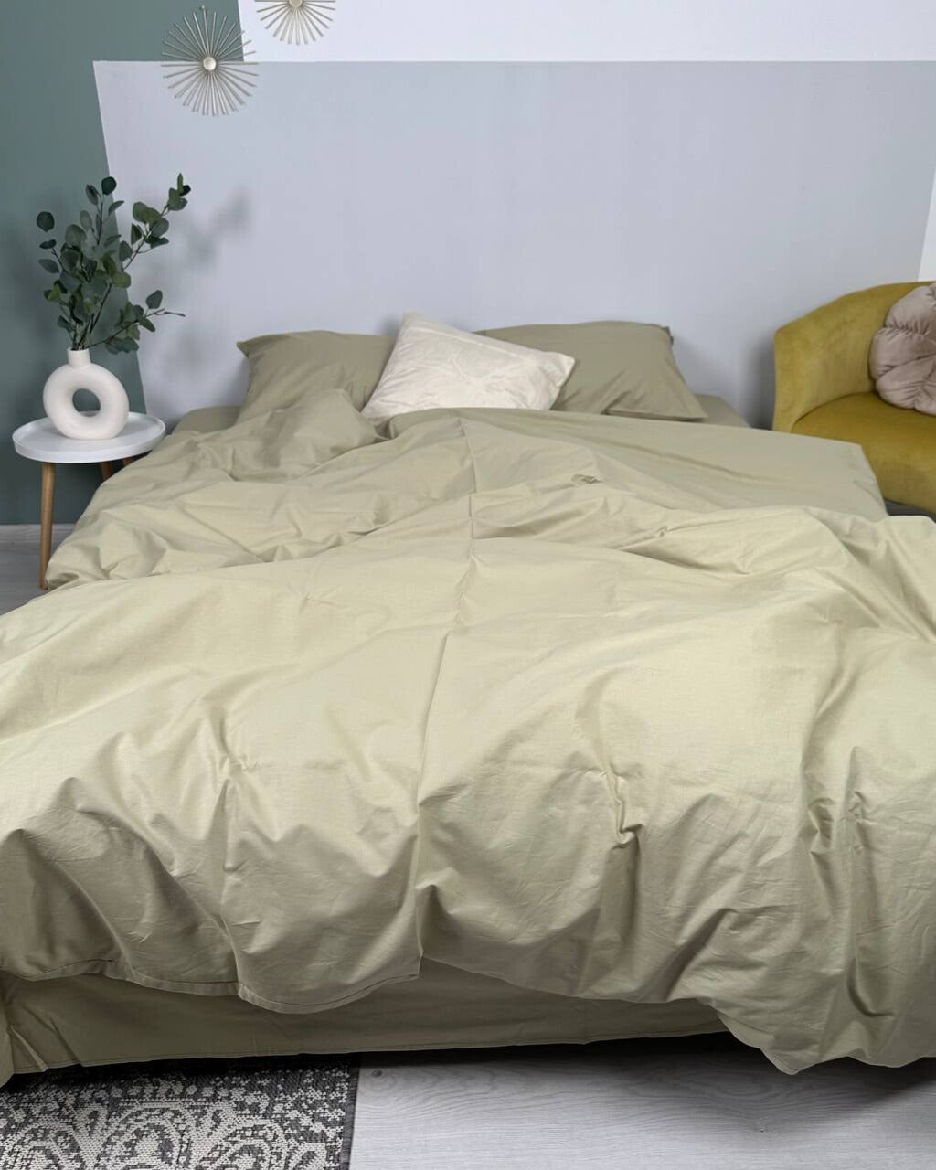 Premium Ranforce Cotton Bedding Set – Sage Calm