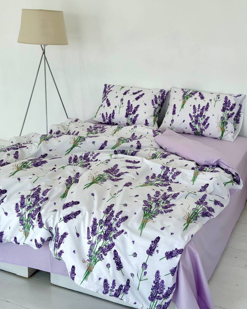 Premium Ranforce Cotton Bedding Set – Lavender Bloom