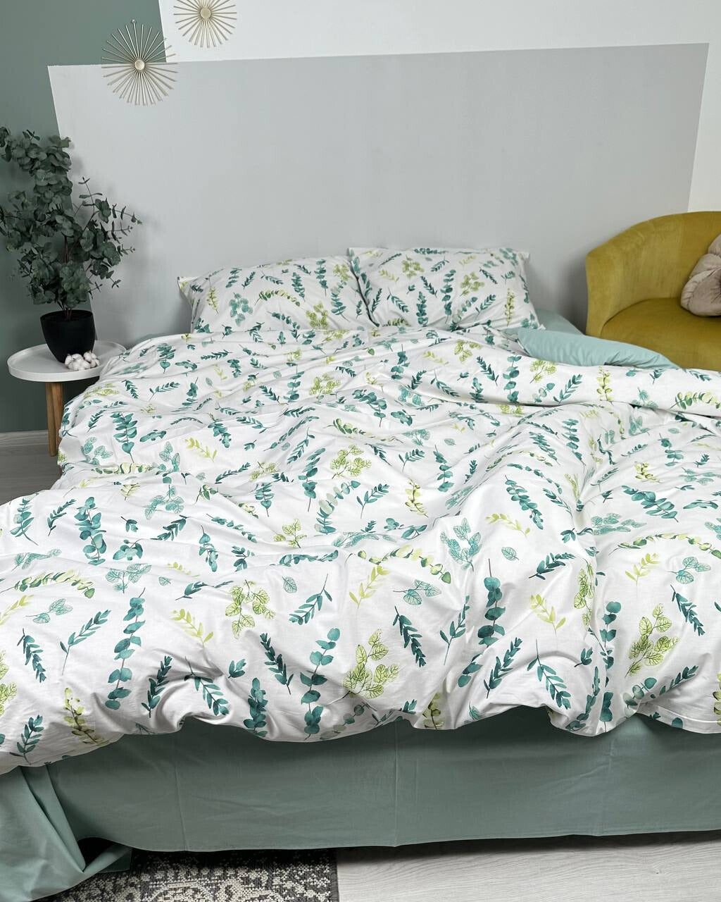 Premium Ranforce Cotton Bedding Set – Eucalyptus Garden