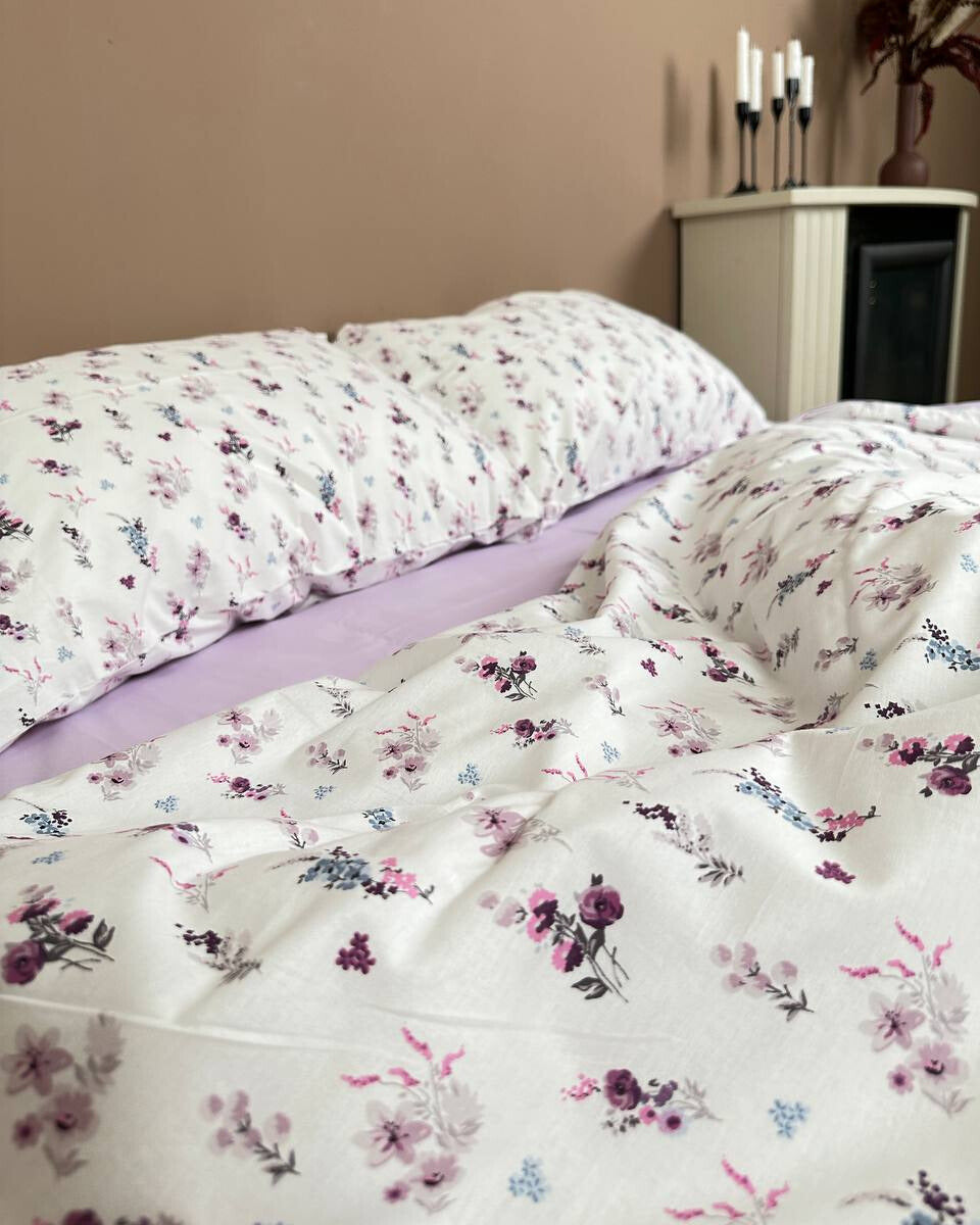 Premium Ranforce Cotton Bedding Set – Lavender Blossom