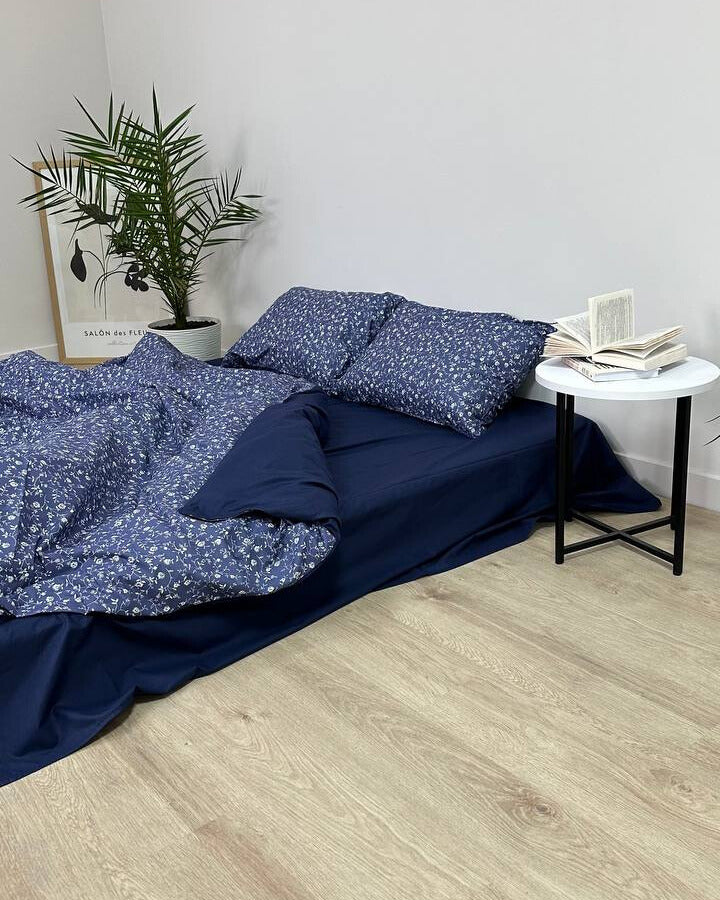 Premium Ranforce Cotton Bedding Set – Midnight Blossoms