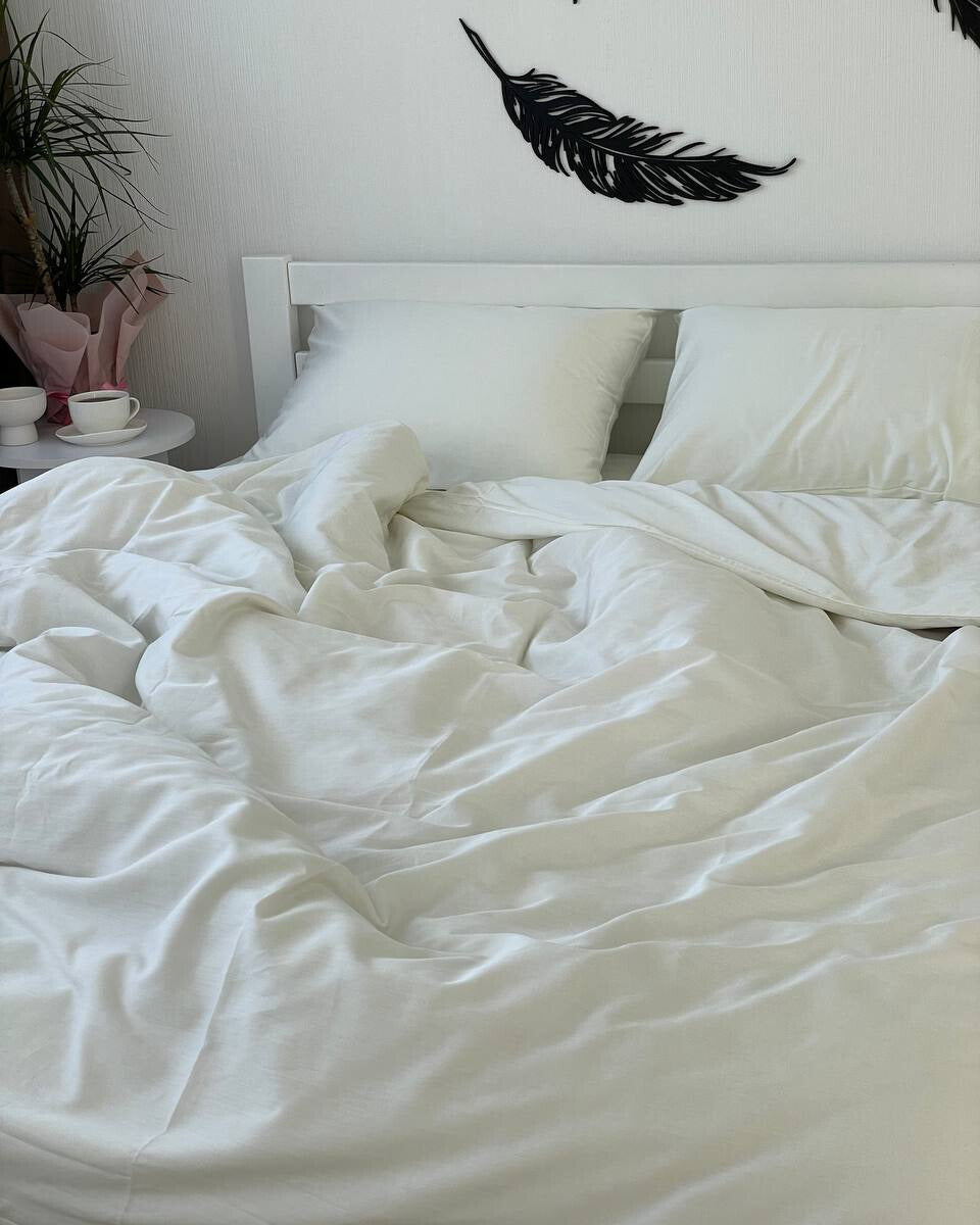 Luxury Cotton Sateen Bedding Set – Pure White