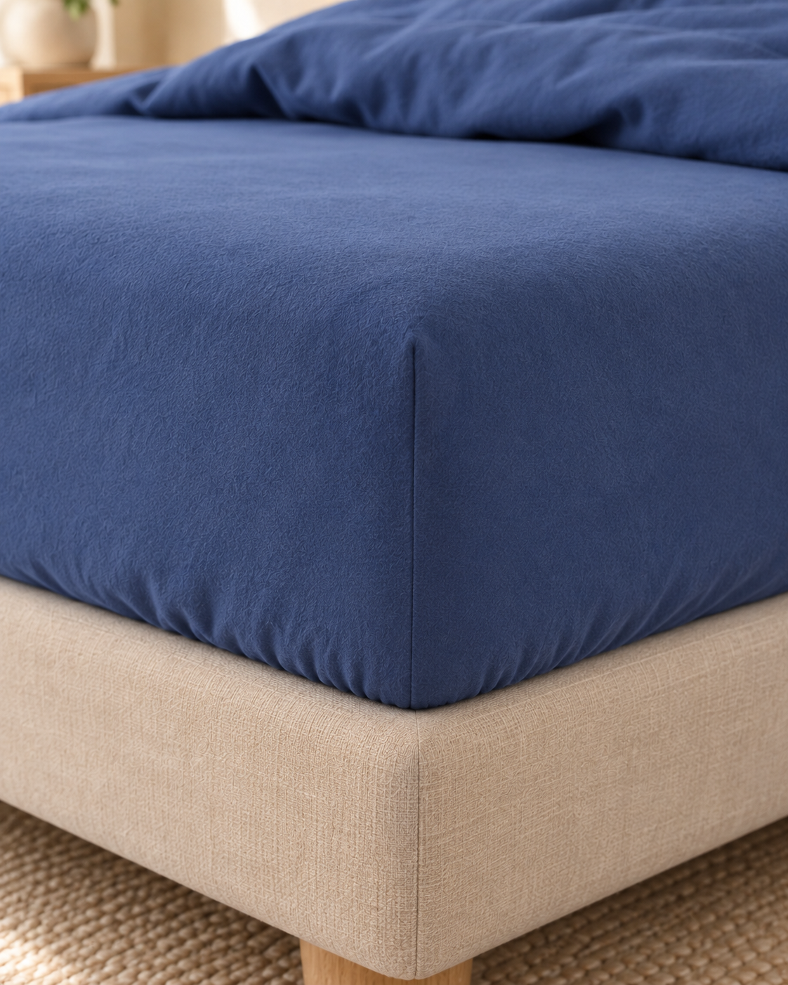 Pure Brushed Cotton Bedding Set – Denim Blue
