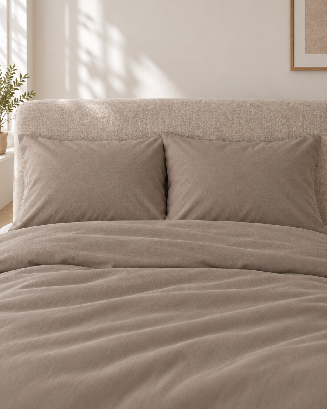 Pure Brushed Cotton Bedding Set – Cappuccino