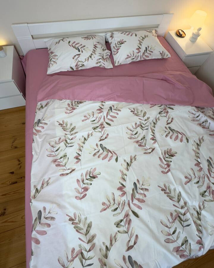 Premium Ranforce Cotton Bedding Set – Pink Laurel Breeze