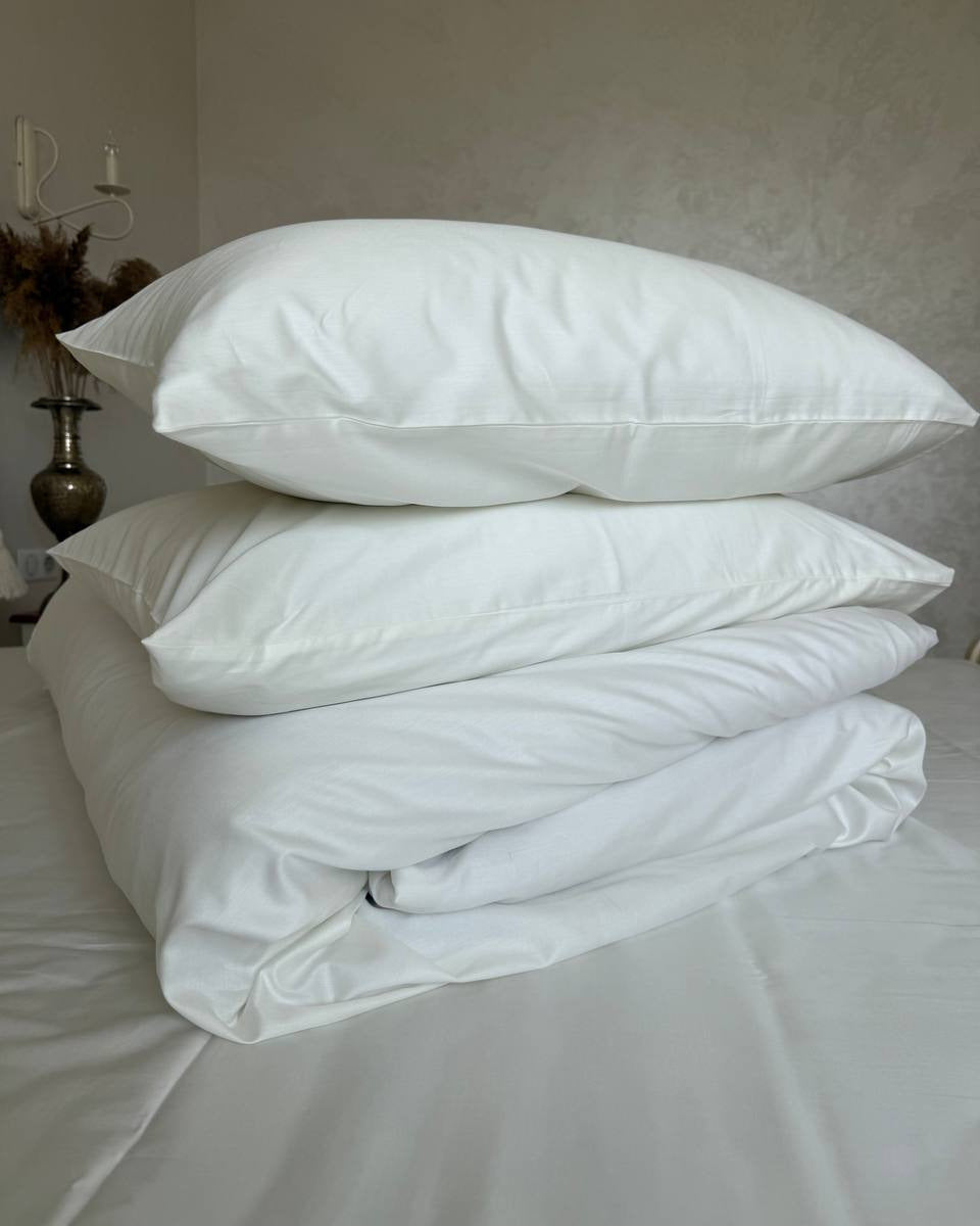 Luxury Cotton Sateen Bedding Set – Ivory
