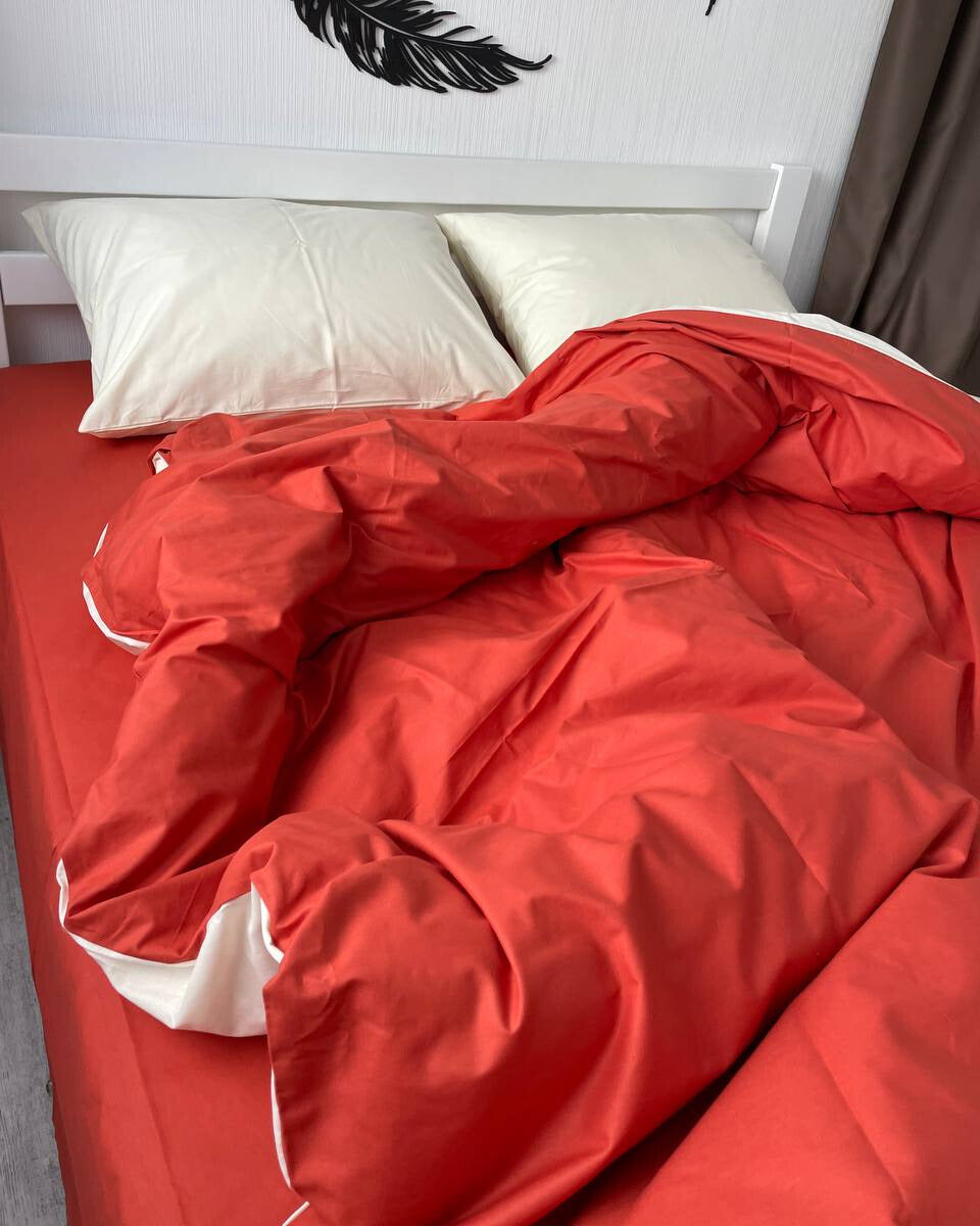 Premium Ranforce Cotton Bedding Set – Sunset Cream