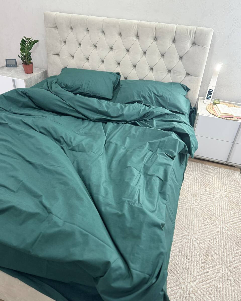 Ranforce Cotton Bedding Set – Deep Emerald
