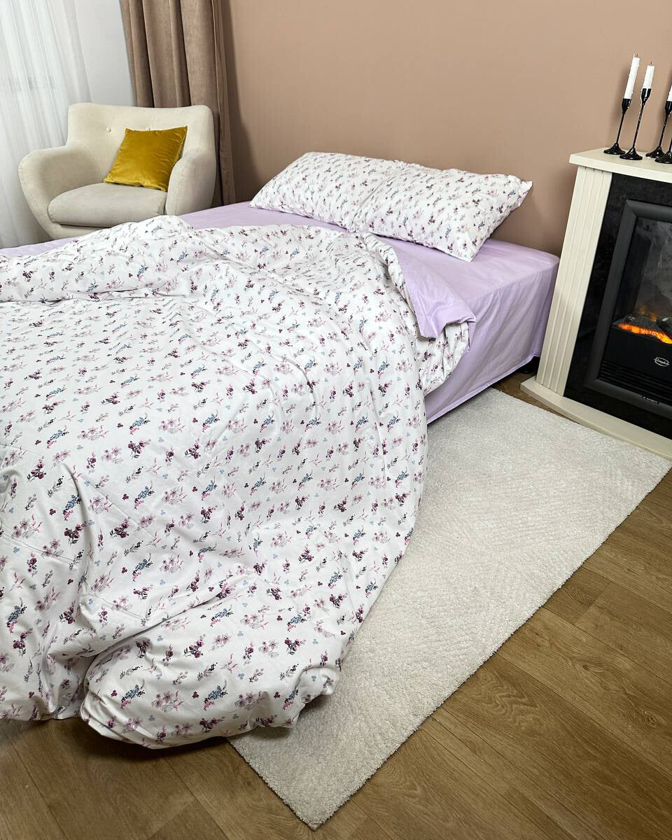 Premium Ranforce Cotton Bedding Set – Lavender Blossom