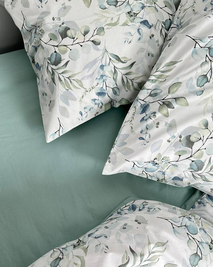 Premium Ranforce Cotton Bedding Set – Misty Eucalyptus