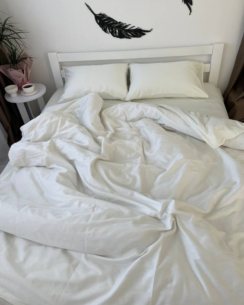 Luxury Cotton Sateen Bedding Set – Pure White