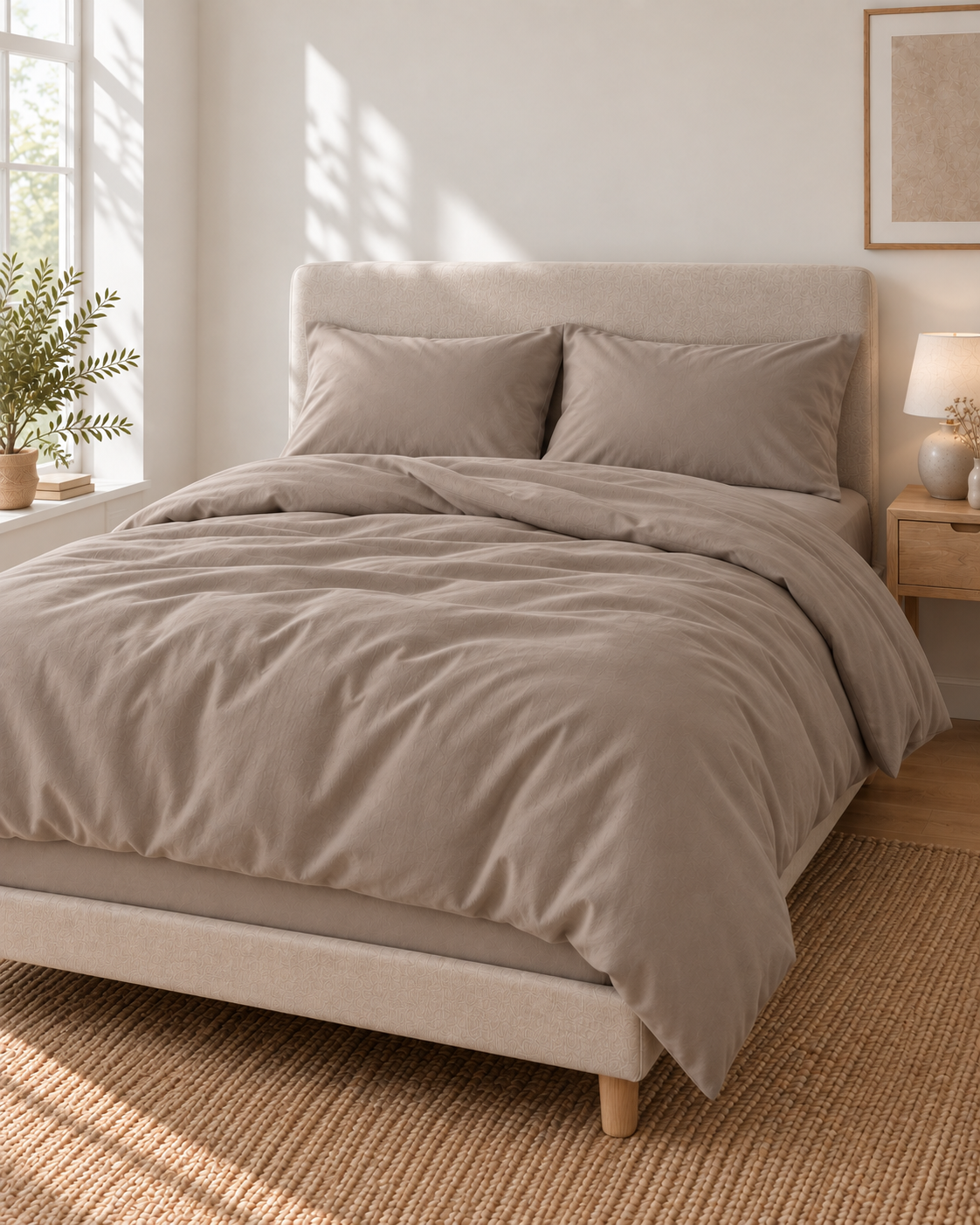 Pure Brushed Cotton Bedding Set – Cappuccino