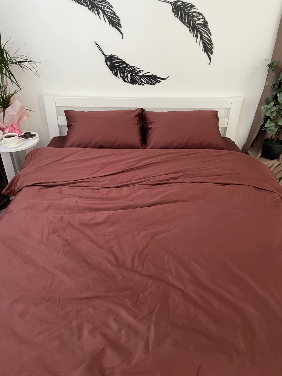 Luxury Cotton Sateen Bedding Set – Chocolate Brown