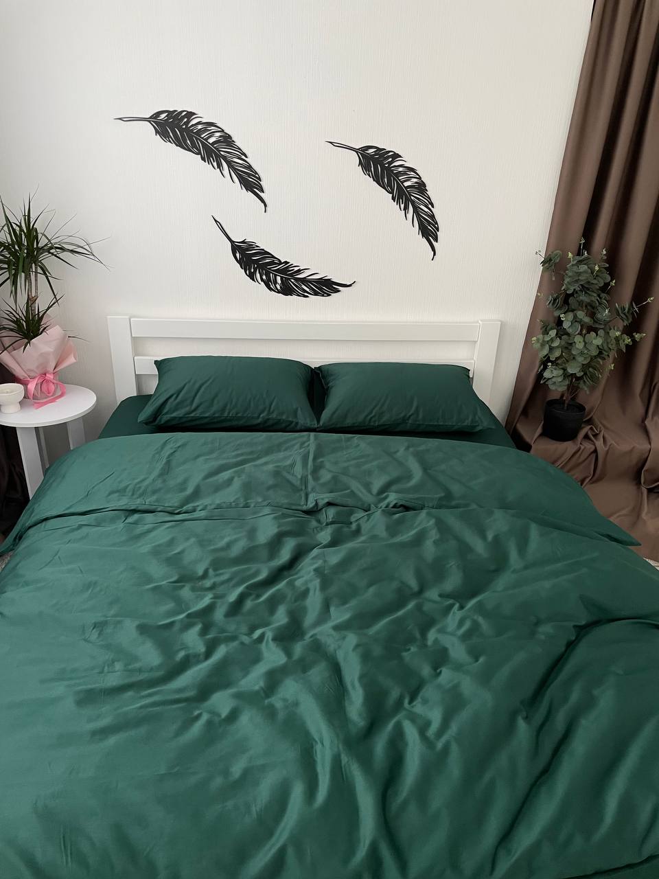 Luxury Cotton Sateen Bedding Set – Emerald Green