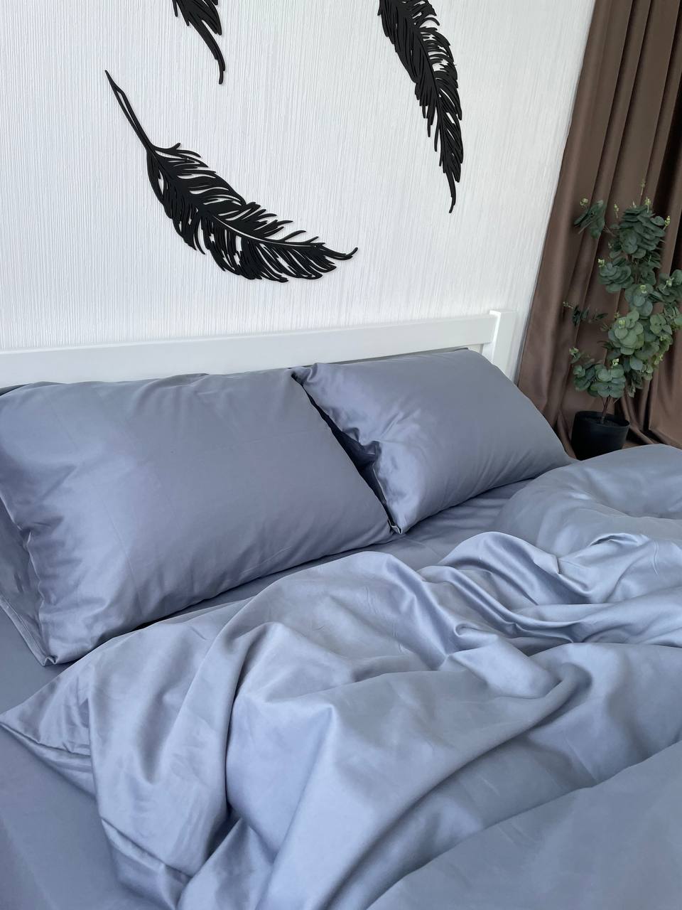 Luxury Cotton Sateen Bedding Set – Silver Grey