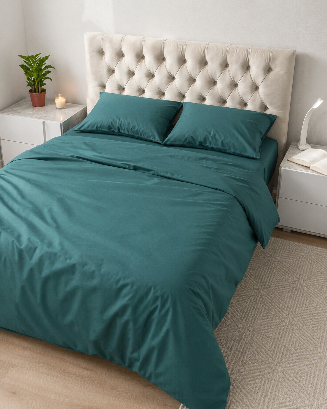 Ranforce Cotton Bedding Set – Deep Emerald